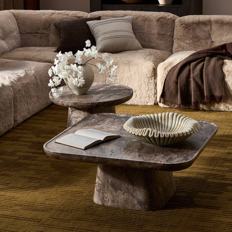 Four Hands Zane Coffee Table Set-Warm Grey Marble | Perigold